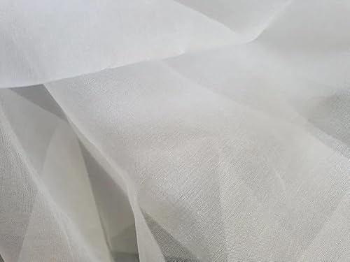 100% Pure Mulberry Silk Organza (54) - Natural White Fabric