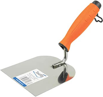 Toolty Stainless Steel Stucco Trowel, Wall Putty Trowel, Plastering Trowel, Finishing Trowel - 120mm - for Brickwork and Plastering - Rubber Handle, DIY - TLTY-1706P
