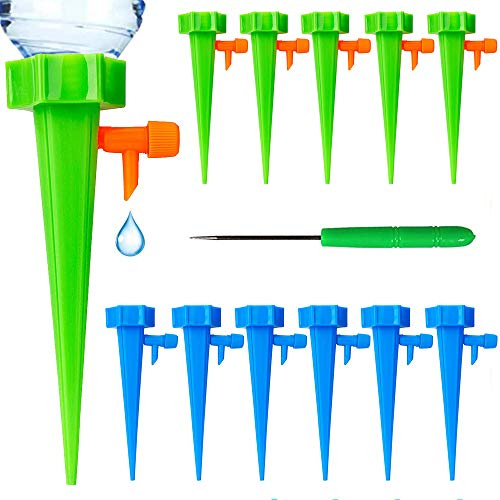 Irrigation Goutte à Goutte Kit，12 Pcs Système d'arrosage automatique pour plantes Dispositifs d'arrosage des plantes réglable，avec Vannes de regulation