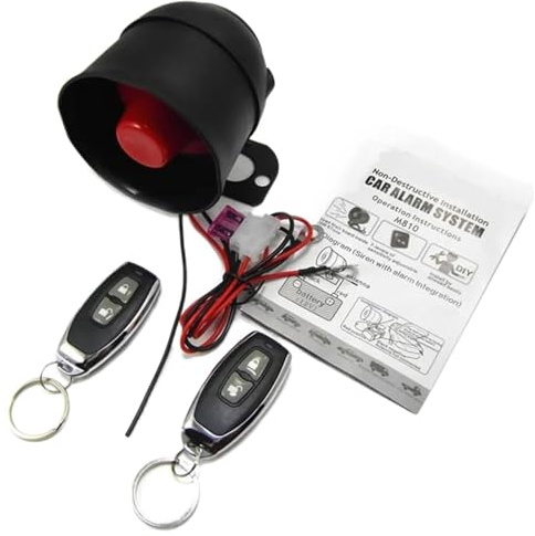 Wireless Siren One-way Car Alarm System With Remote Control Finding Vibration Sensor Immobilize Security Easy Installation and Wide Compatibility