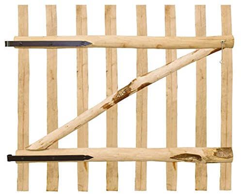 PETSOLA Kstyhome Portillon Simple de Clôture Bois de Noisetier 100x90 cm Porte Jardin