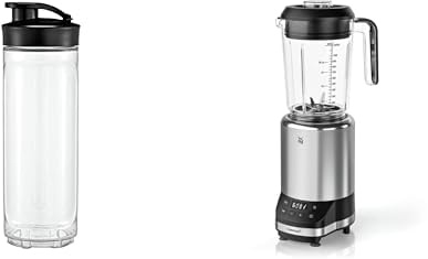 WMF Kult Pro Multifunktionsmixer Hochleistungsmixer, 30.000 U/min & Kult X Mix & Go/Küchenminis Trinkflasche 600 ml, Smoothie Flasche, Mixbehälter, Tritan-Kunststoff, BPA-frei, bruchsicher