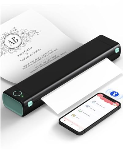 Phomemo Portable Printers Wireless for Travel, M08F Thermal Bluetooth Printer Support for 8.5x11 US Letter, Small Inkless Printer Compatible with iOS, Android, Laptop for Car, Office, Home