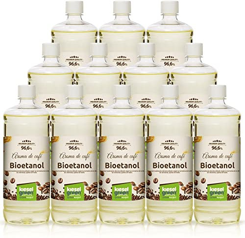 KieselGreen Bioetanol 12 x 1 litro con Fragancia para Chimenea de Etanol, Muchas Variedades – Bioalcohol como Fragancia de Ambiente – Estufas de Bioetanol, Biochimenea Etanol, Ethanol (K)
