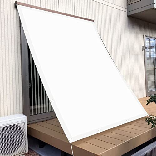 Imperméable rectangulaire 2 x 6 m Imperméable, UV 98%, Indéchirable Voile dombrage Angle Droit avec Corde Libre et Oeillets pour Jardin,Balcon,Terrasse,Camping, Blanc