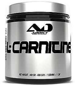 Addict sport nutrition - Carnitine - Booster d’énergie et endurance - Capsules pour récupération - Soutien musculaire - Favorise santé cardiovasculaire - Facile à prendre - 400 capsules