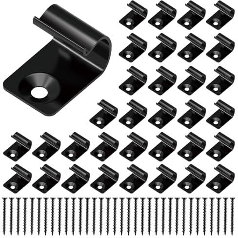 JIUZILIH Trex Starter-Clips für Terrassendielen, 316 Edelstahl, schwarz, Universal-Starter-Clips, Trex-Befestigungselemente mit Terrassenschrauben, 40 Stück, JZ-TC002