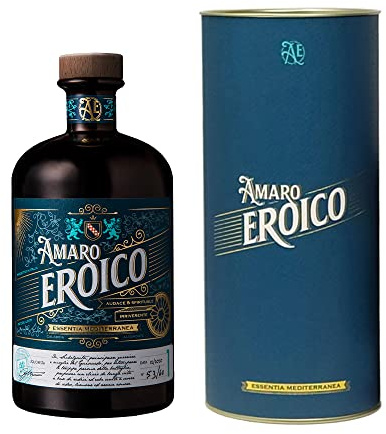 Amaro Eroico Essentia Mediterranea Con ASTUCCIO ORIGINALE Bottiglia da 70cl - IDEA REGALO NATALE - Amaro Eroico Essentia Mediterranea ASTUCCIATO