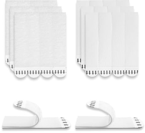 SHFYFHS 12 Paia (24 Pezzi) Strisce Appendi Quadri Adesive, Appendi Quadri Senza Chiodi Strisce, Strisce Adesive Rimovibili Strisce Adesive, per Quadri, Cornici, Decorazioni Natalizie e Poster(Bianche)