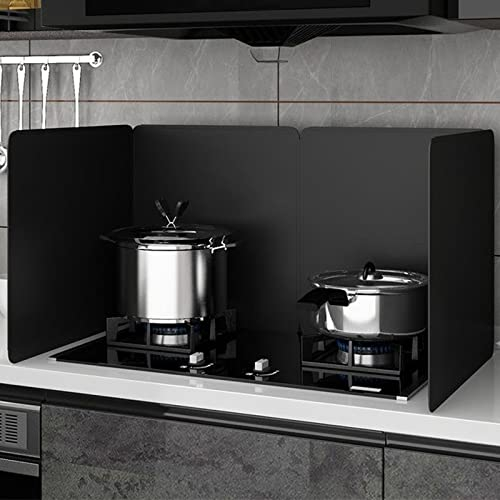 Protección Contra Salpicaduras Plegable, Cubre Salpicaduras De Sartén, Panel De Protección Pared Y Encimera, Acero Al Carbono, Negro, para Cocinas De Gas, Camping, Barbacoas ( Size : 50x80x40cm )