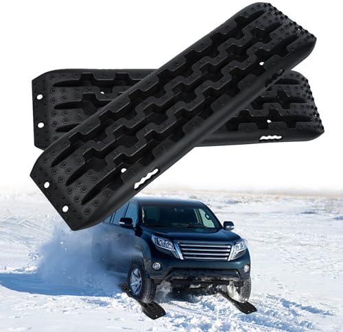 LILIIN 2X Sandbleche Anfahrhilfe Wohnmobil Recovery Board Offroad Traktionshilfe Traktionsmatte Gripmatte Anfahrhilfe Hilft Reifen Schlamm Sand Schnee Reifenleiter für Geländewagen LKW PKW