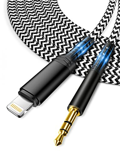 [Apple MFi Zertifiziert] Auto AUX Kabel für iPhone，Lightning auf 3.5mm Aux-Kabel für Auto/Kopfhörer/Lautsprecher,Kompatibel mit iPhone 14/14 Pro/13/13 Pro/12/12 Pro/11/11Pro/X/XS/XR/8/7-Schwarz