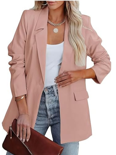 MGizo DtiSpectrum Blazer de Mujer - Chaqueta de Traje Holgada de un Solo Pecho con Abertura Frontal para el Trabajo, Chaquetas de Negocios con Cuello de Solapa y Manga Larga.