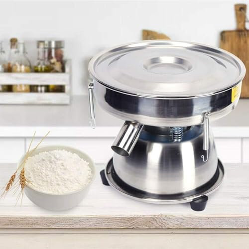 LZDOYY Automatic Sieve Shaker Vibrating Sieve Machine Flour Powder Sifter Electric Vibrating Sieve Machine Stainless Steel,325Mesh