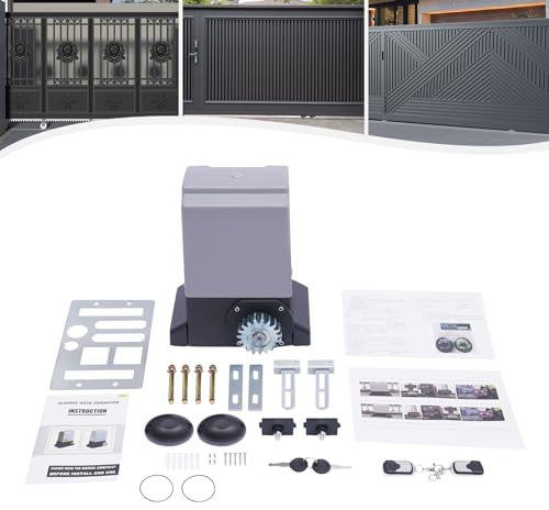 Azionamento per cancello scorrevole, 750 W, apriporta con 2 telecomandi, telecomando per porte da garage, porta scorrevole, cancello scorrevole fino a 1800 kg