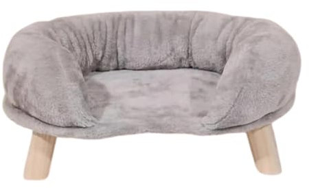 ＡＷＨＡＯ Katzensofa, Katzencouch, Welpensofa, Welpenschlafbett, Plüsch-Haustierbett für Hauskatzen, Grau