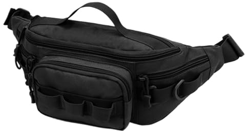 Angeltasche für Herren | Multi-Fächer-Brusttasche für Angeln, Angeltasche, leichte Angeltasche, Angelausrüstung, zum Angeln und für Outdoor-Aktivitäten, Schwarz , Refer to description, Uni