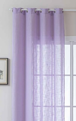Gardine Ösen Grobfaser »Seoul« HxB 245x140 cm Flieder Ösen Linenlook-Struktur Uni Halbransparent Blickdicht 2024110