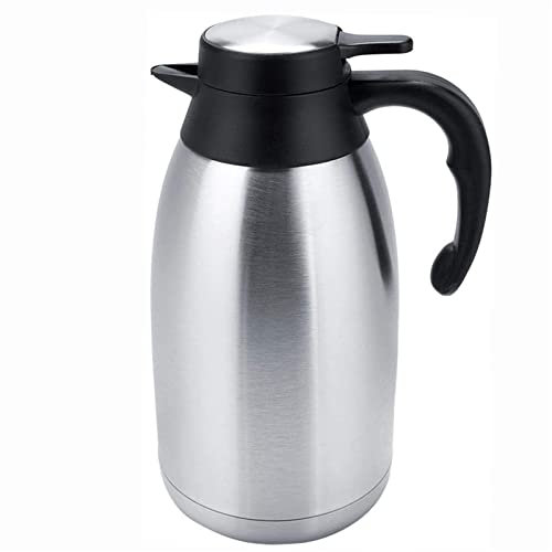 Stainless Steel Percolator Coffee Pot 2L Thermal Carafe Insulated Vacuum Kettle for Hot Coffee and Tea Silver, 1.5L Capacity Premium Quality Heat Retention Brewer