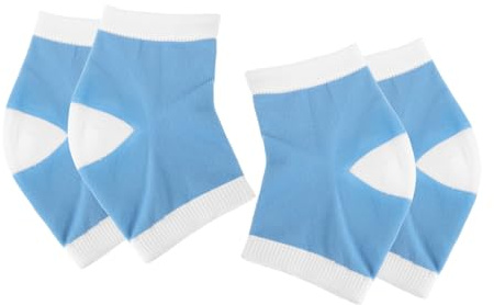 Calzini Idratanti per Talloni Screpolati, 2 Paia Blu | Design a Mezzo Piede, Tessuto Traspirante Fori, Uso Sportivo e Lunghe Ore in Piedi