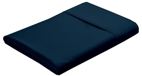 Queen Size Flat Sheets Only- Hotel Quality Luxury Single Wrinkle Free & Fade Resistant Flat Sheet - Extra Soft, Breathable Bedding for Easy Care Bed SheetNavy Blue Flat Sheet Only