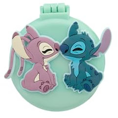 DISNEY STITCH - Cepillo de pelo plegable ultracompacto con espejo integrado - Lilo & Stitch & Angel - Desenredar suave - Accesorio para el peinado infantil, tamaño de viaje, producto oficial Disney