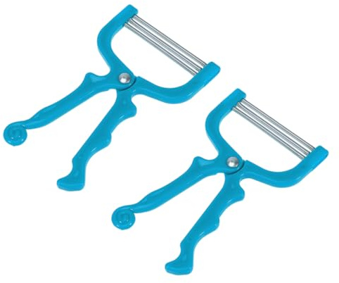 Depiladora Facial Manual de Hilo 2 Piezas, Acero Inoxidable Azul | Vello Facial, Extracción Raíz, Uso Rápido sin Químicos, Juego de Dos Unidades