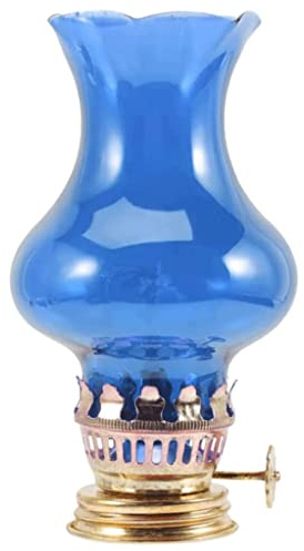 VDCVADKYE Öllampen für Innenräume, Glaskugel Petroleum-Sturmlampe 3er-Pack Mehrfarbig(Blue)