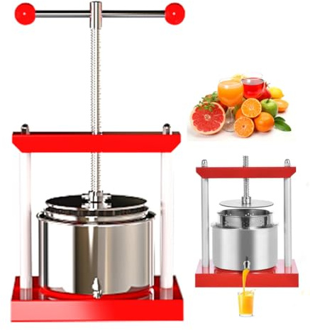 HENGJINGTR Máquina De Prensa Manual Multi Funcional, Separador De Residuos De Acero Inoxidable 2L/3L/6L para Extracción De Jugo Auténtico Y Rápido, Adecuado para Presionar Varias Frutas,6L