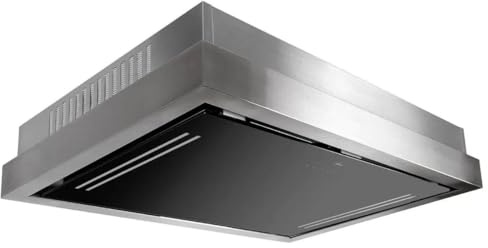 Deckenhaube GURARI GCH C 343 IS 90 BL PRIME Einbau Umluft Dunstabzugshaube 90 cm • Edelstahl-Schwarzglas-Design • Ionisierung • 1000 m³/h • Touch-Control • Fernbedienung