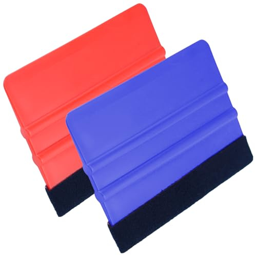 2 Stück Rakel mit Filzkante, Folienrakel mit Filzkante, Verkleberakel, Autofolie Magnet Rakel, Kunststoffrakel zur Blasen- und kratzerfreie für Auto, Möbelfolie.
