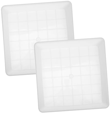 Gatuida Vassoi per Vasi di Fiori Quadrati 22x22 Cm 2 Pezzi, Sottovasi Bordo Rialzato per Drenaggio e Raccolta Acqua, Base per Piante da Interno ed Esterno, Facile da Pulire, Compatibili