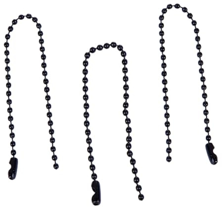STOBAZA Catena di Perline Fai da Te in Ferro 2,4mm Nera 100 Pezzi, Catena Tag Regolabile per Creazioni Artigianali, Targhette e Gioielli, Accessorio per Hobby Creativo