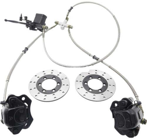 2 en 1 Palga delantera Freno hidráulico Conjunto de disco de 130 mm Compatible con ATV 350cc 200cc 250cc Piezas de scooter de buggy de bicicleta
