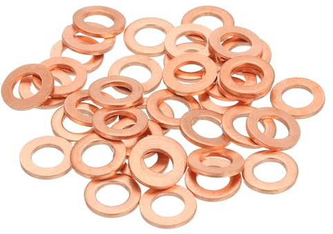 QUARKZMAN 38Pz Rondella Piatta Kit Rondelle Rame ID 5mm OD 9mm Spessore 1mm | M5 Anelli Tenuta Rame Schiacciamento Assortite, Per Bulloni Viti Riparazione Meccanica