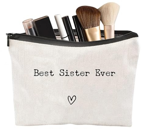 Sac de Voyage « Best Sister Ever » pour Articles de Culture - Grand Organisateur Portable | Cadeau d'anniversaire de pour sœurs, Trousse de Toilette cosmétique, Sac hygiénique de Voyage
