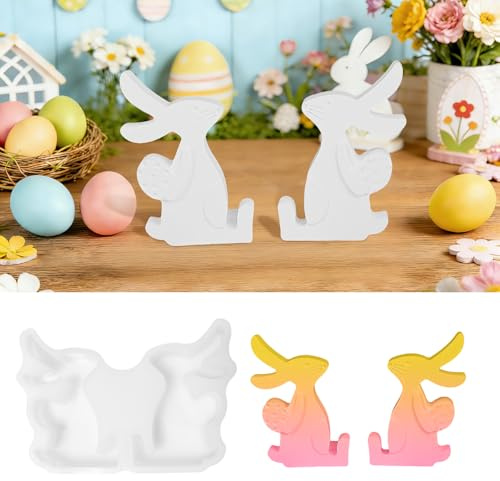 Stampo in Silicone per Pasquale, 3D Coniglio Stampi In Silicone per Pasqua, Stampo Uovo di Pasqua Coniglietto, per Realizzare Candele, Saponi, DIY Conigli Uovo Regali di Pasqua (coniglietto uovo)
