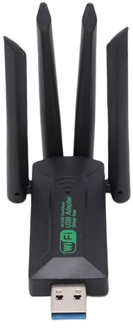 Oreilet Adaptador WiFi USB, Unidad Interna Gigabit 2.4G/5G Dongle Red Inalámbrica Banda Dual 1300 Mbps con Antena para PC Escritorio, Portátiles, Conectividad Tarjeta de Red Dual