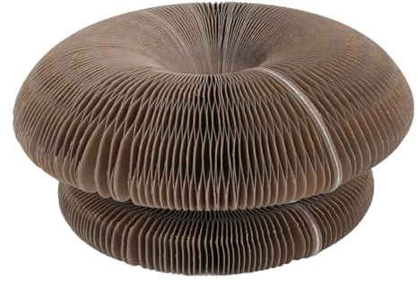 Tablero Rascador con Garra para Moler Gatos, Juguete Rascador para Gatos de Papel Corrugado Plegable con Campana Redonda para, Atracción Interactiva de Hierba Gatera