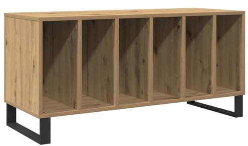 Mhdvray Mensola media in rovere Artisan, 100 x 38 x 48 cm, moderna, con 6 ripiani, materiale in legno, stabile per soggiorno, ufficio, corridoio