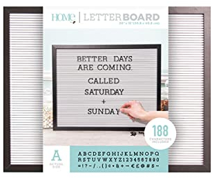 DCWVE Cuts with A View Board Letterboard-20x16-Schwarz und Weiß (189 Stück) LB-006-00023, schwarz, 20 x 16