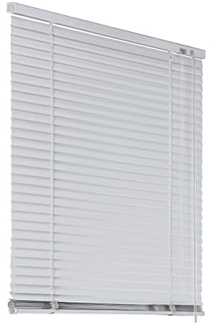 Deco4Me Alu Jalousie mit Bohren für Wand- & Deckenmontage (Weiß, 120 x 130 cm) - Fenster Rollo mit Aluminium-Lamellen 25 mm breit - Venetian Blinds, Jalousetten, Lamellenjalousie, Lamellenrollo