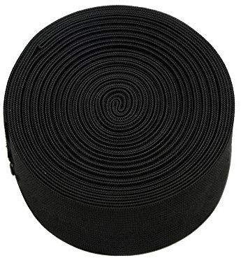 Black Elastic Band Cinta Elástica Plana Ancha Elastica Costura Negra Cinta Elástica Costura Banda Elástica Negra (3,6 cm x 5,5 yardas)