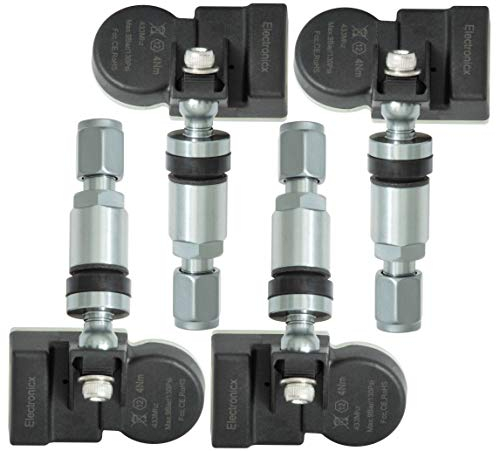 4x RDKS TPMS Reifendrucksensor Reifendruckkontrollsystem Metallventil DarkGrey passend für Galaxy Mondeo S-MAX
