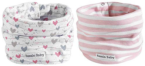 Bazzle Baby SCARF Bibs for Baby Girl and Boy, Adjustable, Nickel-Free Snap Closure, Baby Bandana Drool Bib, Versatile Infinity Scarf, 100% Double-Layer Cotton, Toddler Bandana Bib, for 3-36 Months