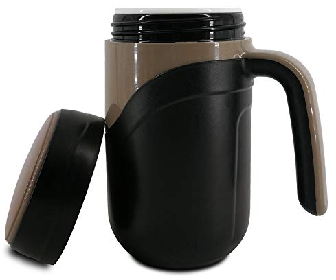 Klaraber Ceramic Travel Mug 12oz, 350ml Ceramic Liner Insulated Mug with Leak Proof Lid and Handle, Perfect for Coffee or Tea, Suitable for Using at Home, Office or School(Black)