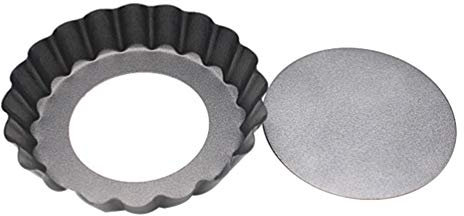 HEMOTON Stampo Antiaderente Alto per Quiche e Torte con Base Rimovibile - Stampo Alto Crostate e Quiche Bordo Scanalato (28 Cm)