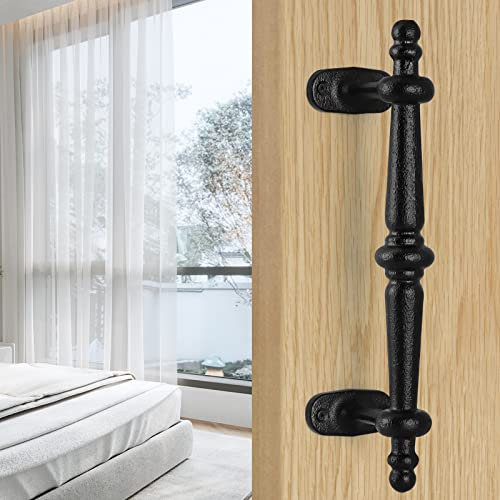 MOLIGOU Barn Door Pull Handle, 9 Heavy Solid Cast Iron Gate Handle, Rustic Door Handle for Fence, Shed, Garage