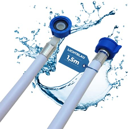 Lichtblau VDE geprüfter Zulaufschlauch Waschmaschine Geschirrspüler 2981 I Größe 1,5 m I 3/4 Zoll Winkel/Gerade inkl. Dichtung I Wasserzulaufschlauch universell verwendbar Hersteller unabhängig
