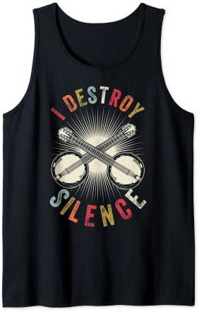 I Destroy Silence - Musiker Instrument Vintage Zither Tank Top